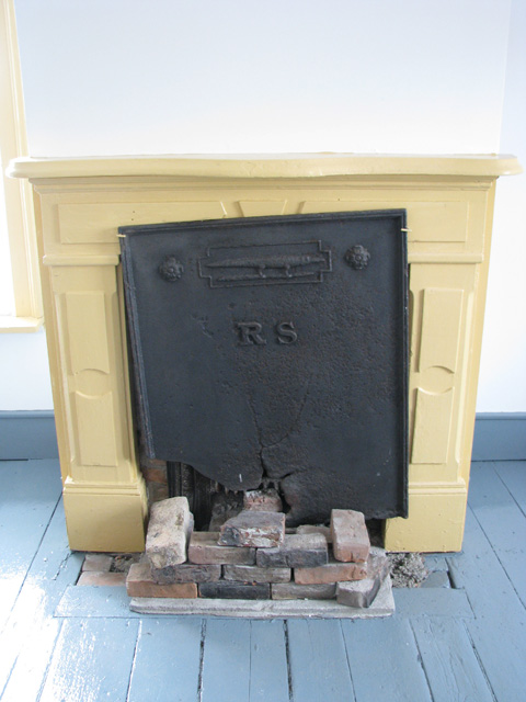 This fire back is an original for Robert Slade, you will notice his initials in it.  It is on display at the Trinity Museum, Trinity, Newfoundland, Canada.