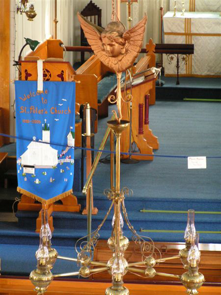 This Cherub Chandelier is located in St. Peter's Anglican church, Twillingate, Newfoundland, Canada. This Chandelier was donated to the church by John Slade in 1845. 