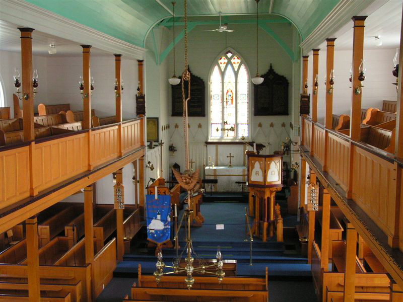 An interior view of St. Peter's Anglican church located in Twillingate, Newfoundland, Canada.